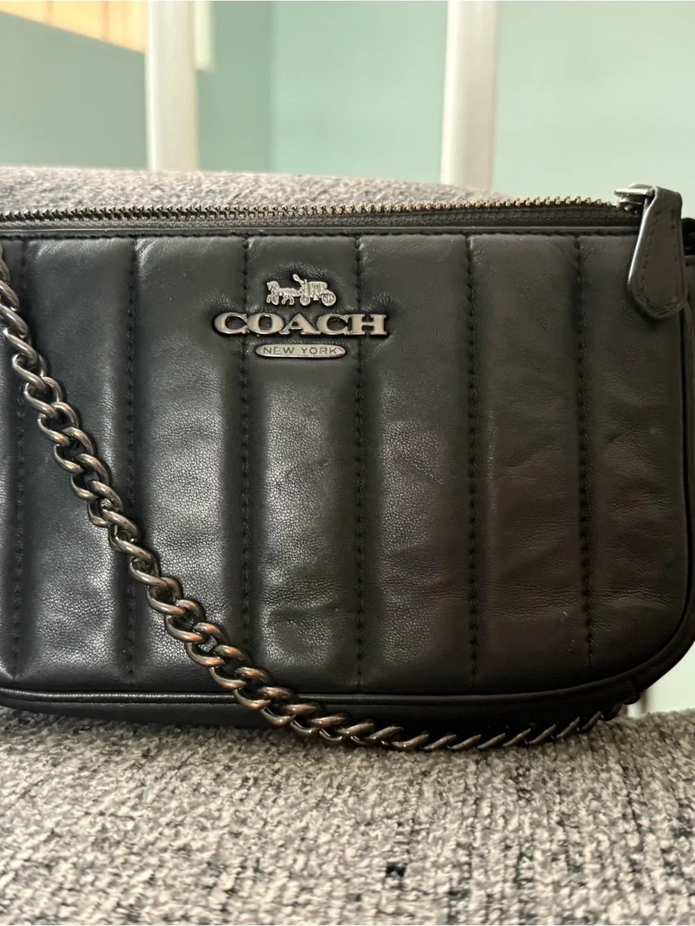 Coach Quilted Leather Crossbody Bag in Black